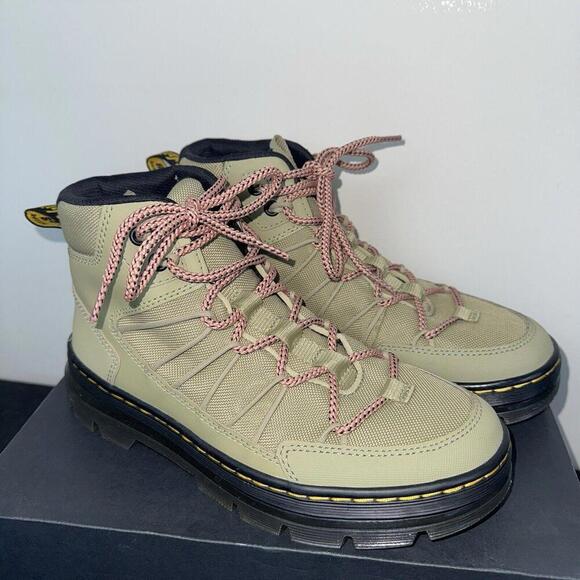 Dr. Martens Buwick Womens Size 8L Utility Boots Extra Tough Lace Up Pale Olive - Picture 6 of 15